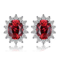 1.3Ct Natürliche Granathalnhalsenohrringe 925 Sterlingsilber