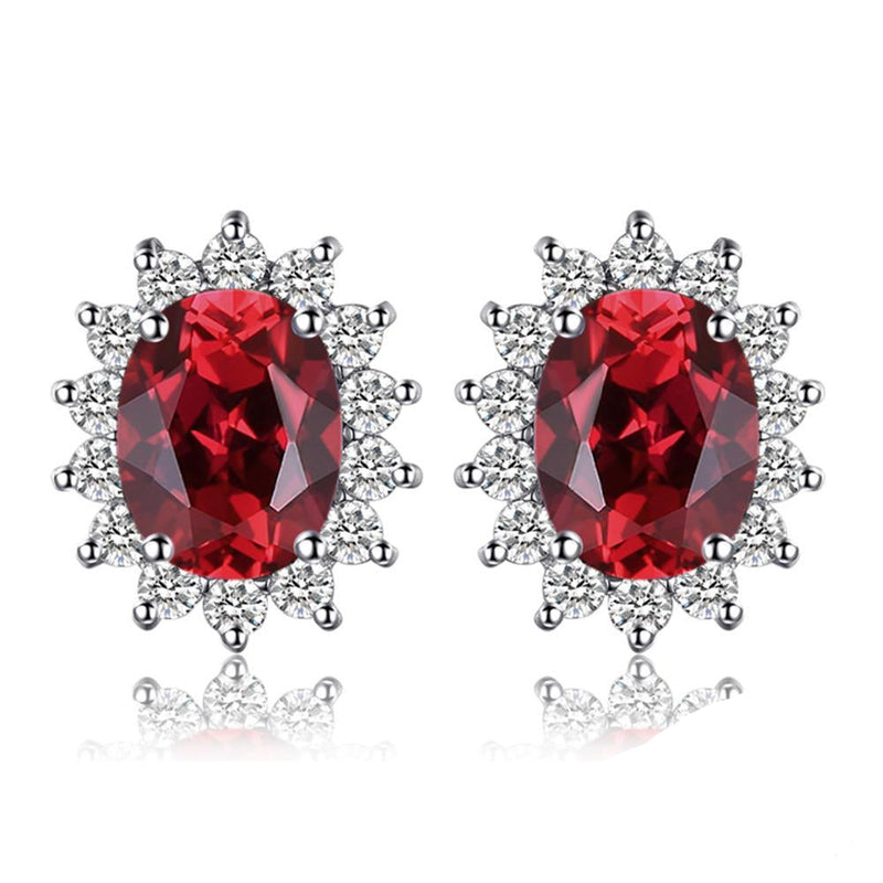 1.3Ct Natürliche Granathalnhalsenohrringe 925 Sterlingsilber