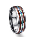 8mm Hawaiian Koa Holz Und Abalone  Schale Einsatz Wolfram  Carbid  Ring