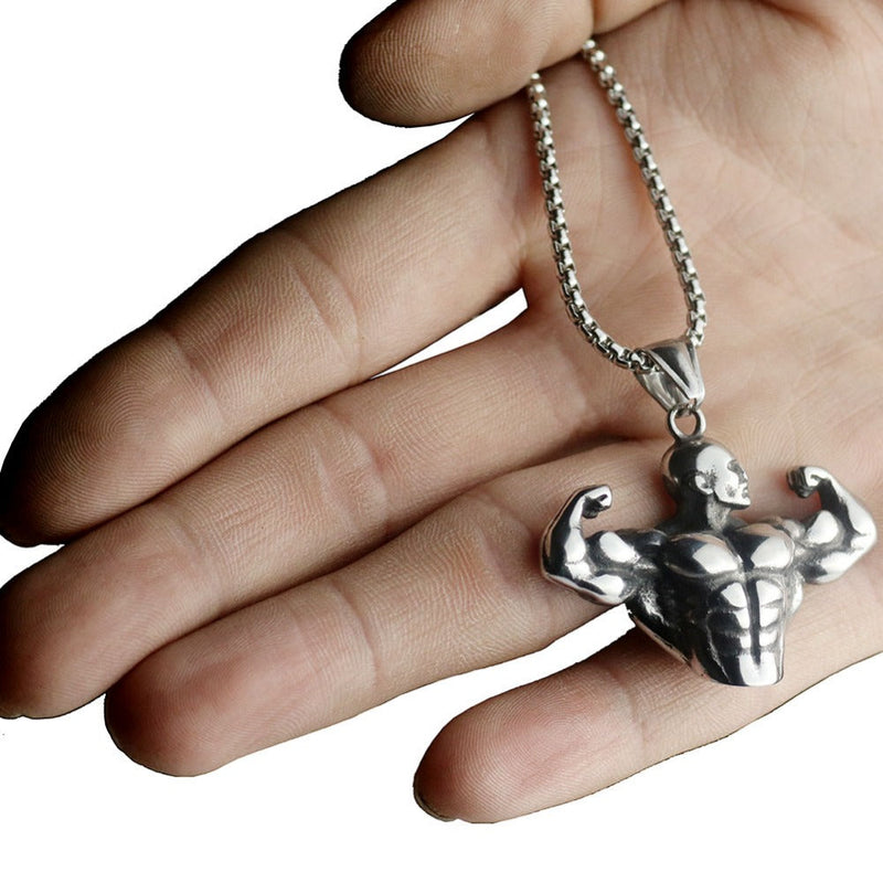 Bodybuilding Man Anhänger Halskette Fitness Sport Schmuck Schmuck
