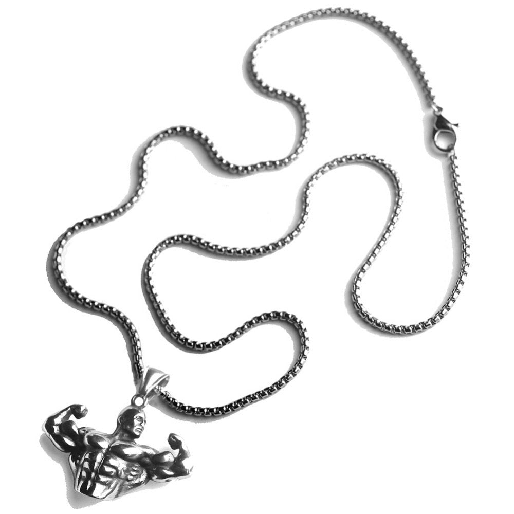 Bodybuilding Man Anhänger Halskette Fitness Sport Schmuck Schmuck