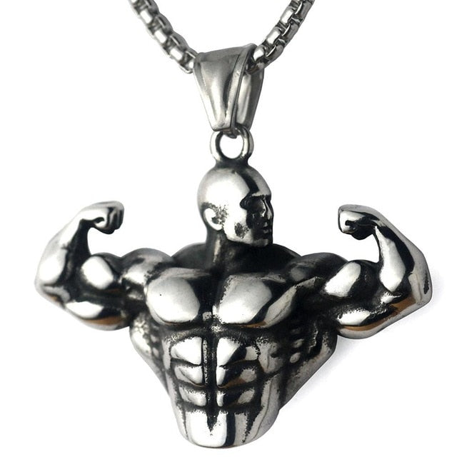 Bodybuilding Man Anhänger Halskette Fitness Sport Schmuck Schmuck