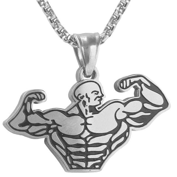 Bodybuilding Man Anhänger Halskette Fitness Sport Schmuck Schmuck