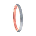 3 mm Satin Gebürstet Matt Silberbeschichtete Wolfram  Carbid Mit Weicher Rosenfarbe Verlobungsring
