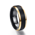 Reines Wolfram  Carbid Mit Gestrichenem Mattem Zentrum Mit Goldplattierten Kanten Ehering