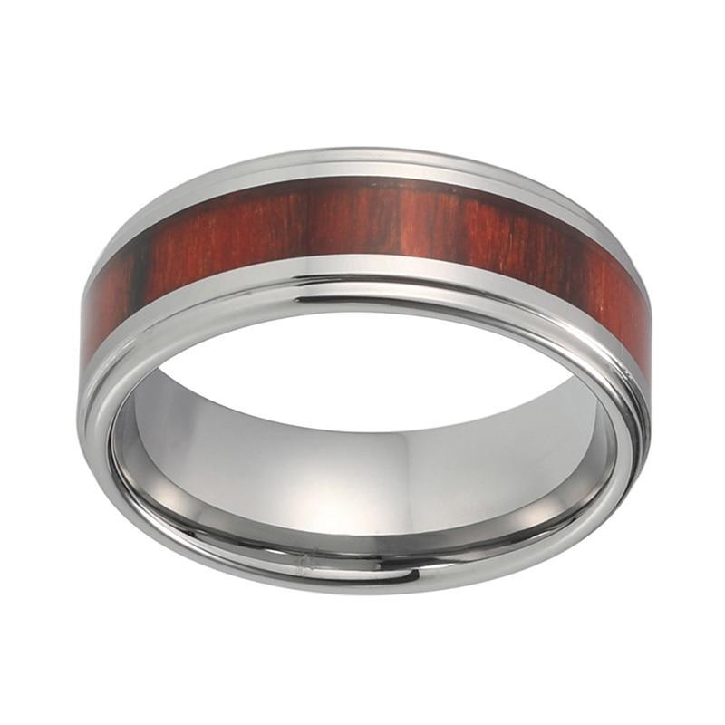 8 mm Doppelte Stufenkanten Mit Holz Inlay Silberbeschichteten Wolfram  Carbid