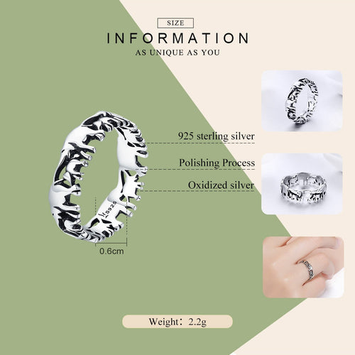 925 Sterling Silber Elephant Familie Ringe Frauens Schmuck