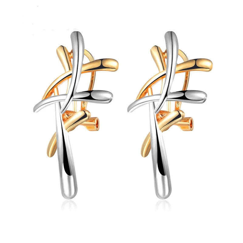 Chavri S Silber Und Gold Statement Ohrringe