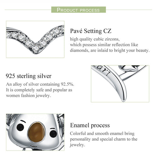 925 Sterling Silber Koala Anhängerkette Für Frauen