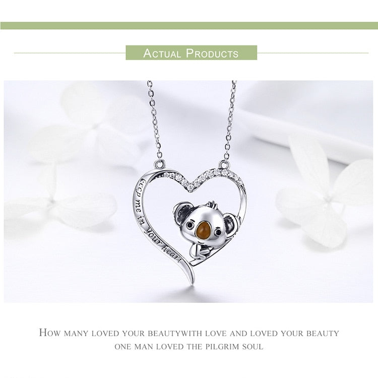 925 Sterling Silber Koala Anhängerkette Für Frauen
