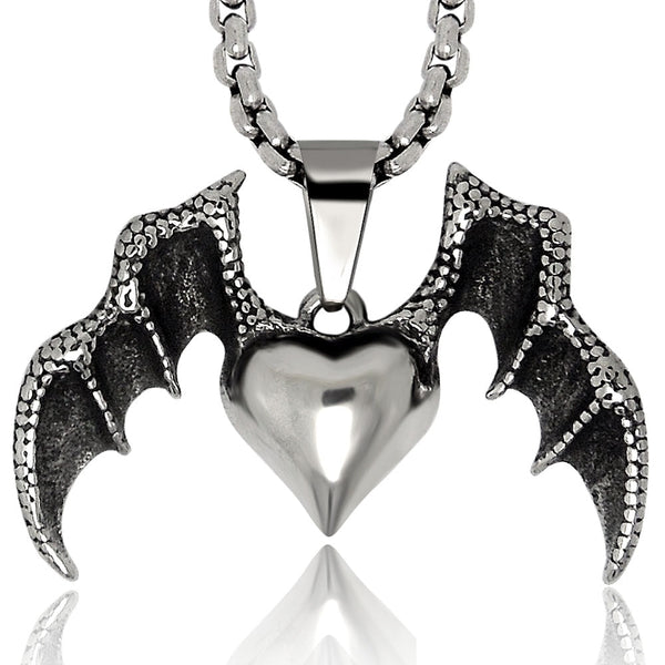 Silberton  Edelstahl  Fledermausflügel Und Engelsflügelanhänger