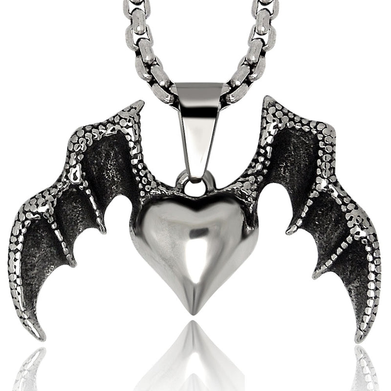 Silberton  Edelstahl  Fledermausflügel Und Engelsflügelanhänger