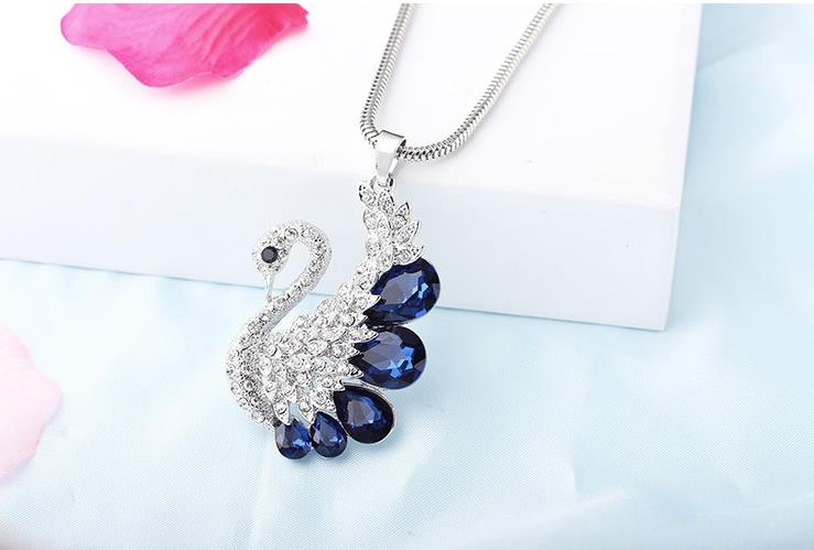 Crystal Swan Kette Anhänger Halskette Schmuck Für Frauen