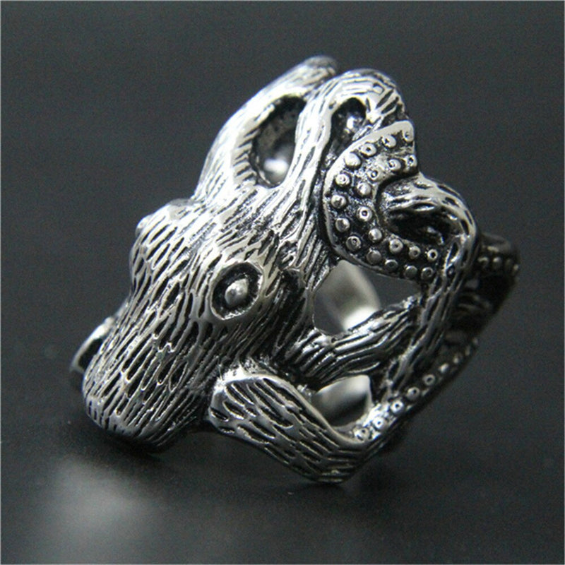 Gothic 316L Edelstahl  Tintenfischring