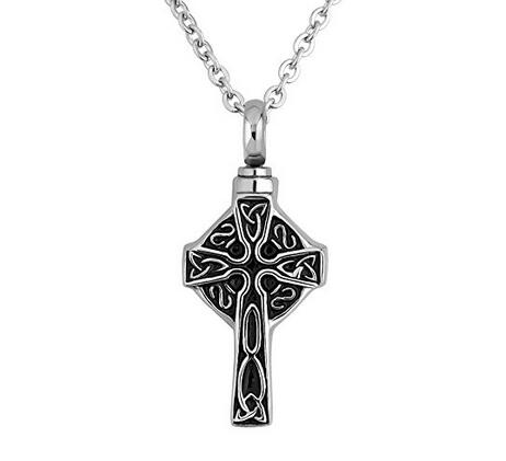 Edelstahlkreuz  Urnen Asche Anhänger Gedenkkette
