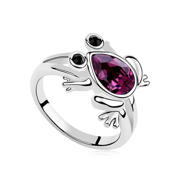 Silberring Österreichischer Kristallfrosch Frauen Schmuck
