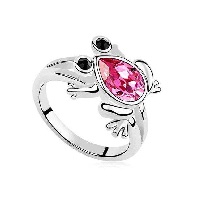 Silberring Österreichischer Kristallfrosch Frauen Schmuck