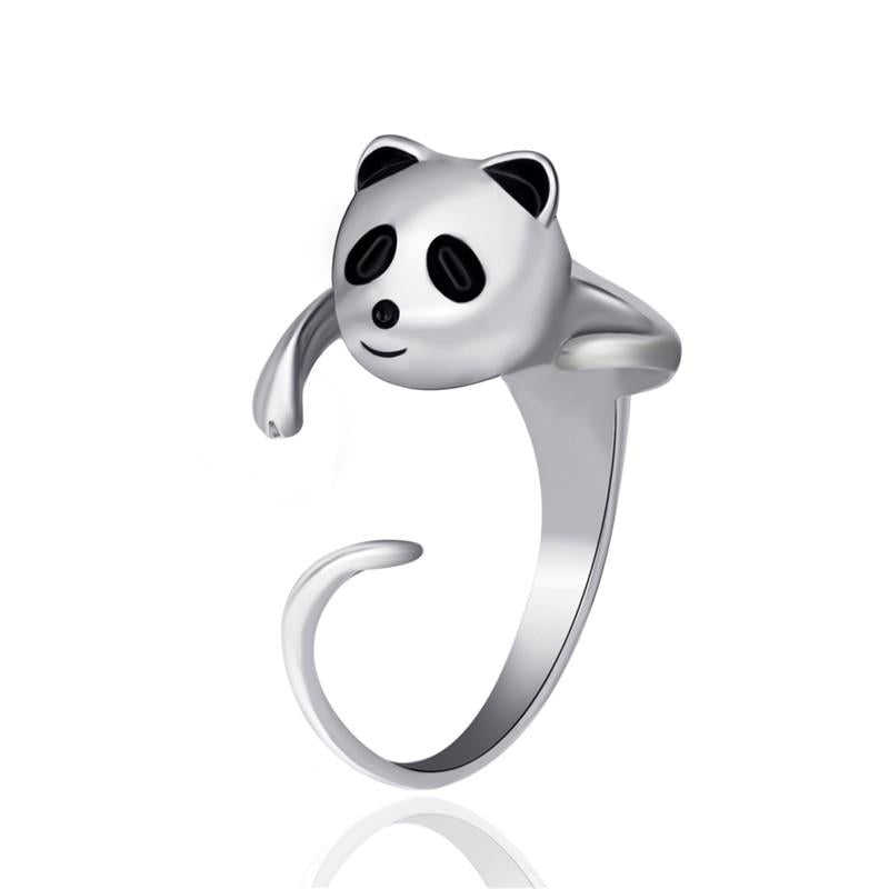 Verstellbare Süße Panda Modesring Frauen Schmuck