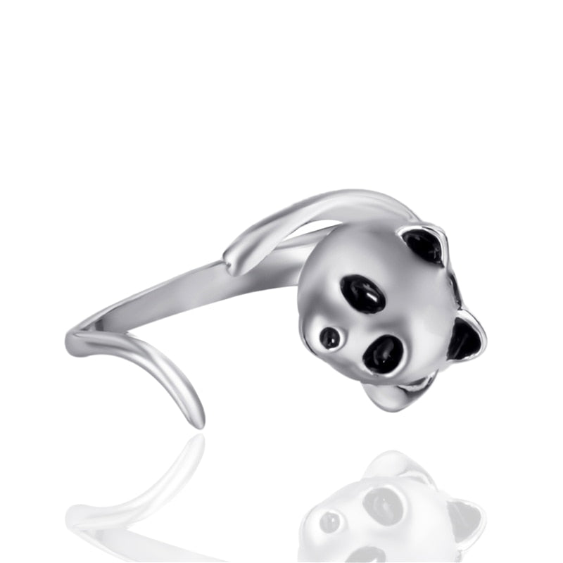 Verstellbare Süße Panda Modesring Frauen Schmuck