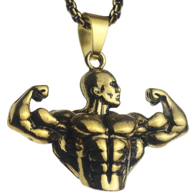 Bodybuilding Man Anhänger Halskette Fitness Sport Schmuck Schmuck