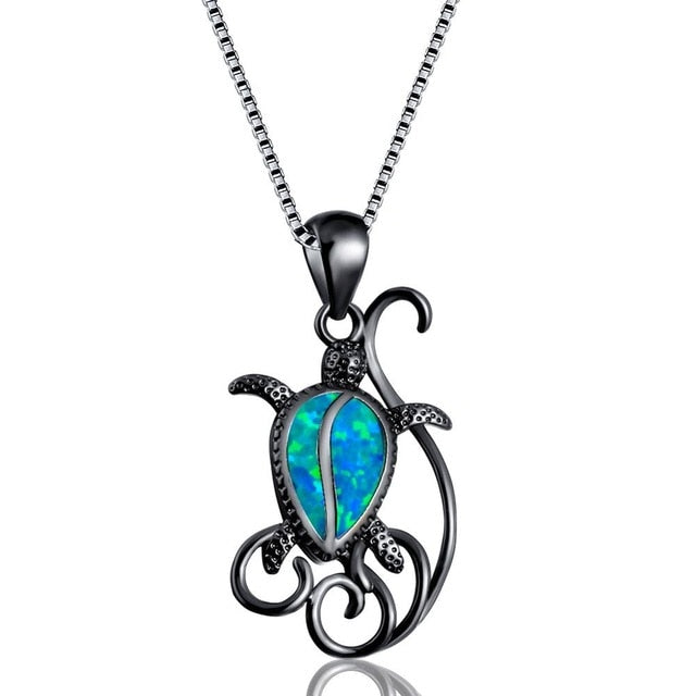 925 Sterling Silber Opal Turtles Charme Anhänger Halskette Frauen S Schmuck