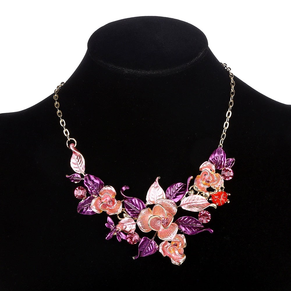 Flora Und Fauna Mode Halskette Ohrringe Schmuckset Set