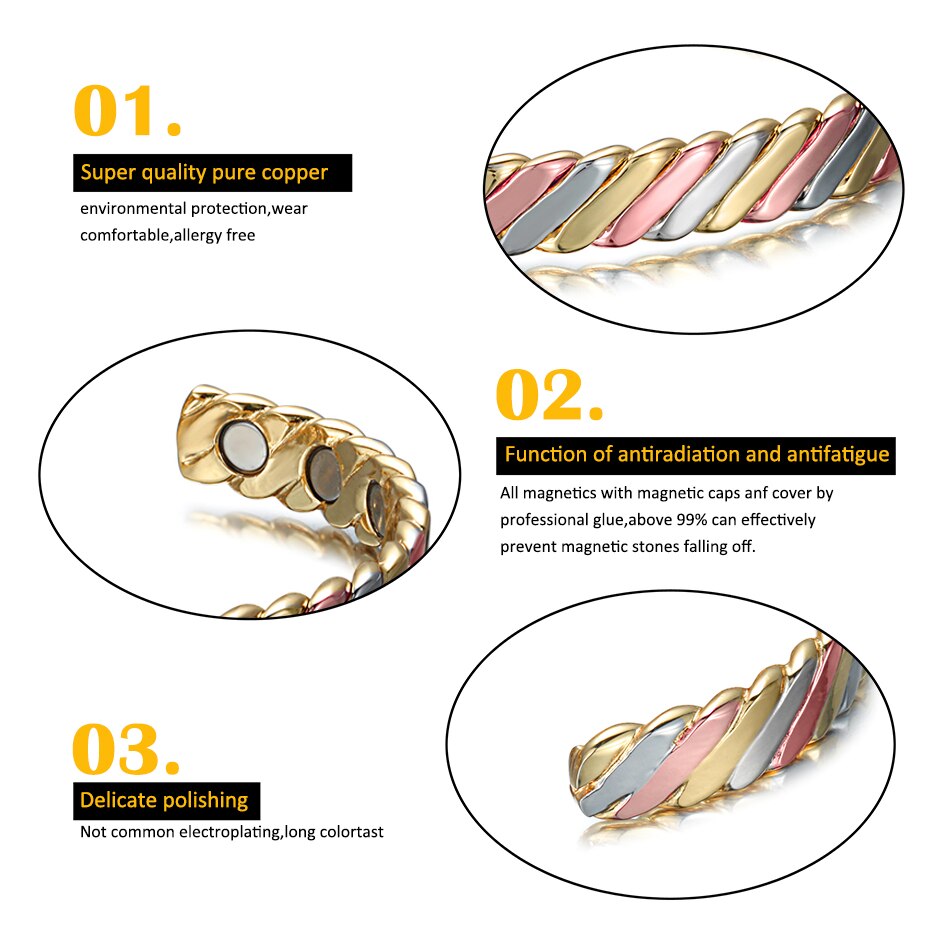 Tricolor Kupfermagnetmanschette Für Frauen