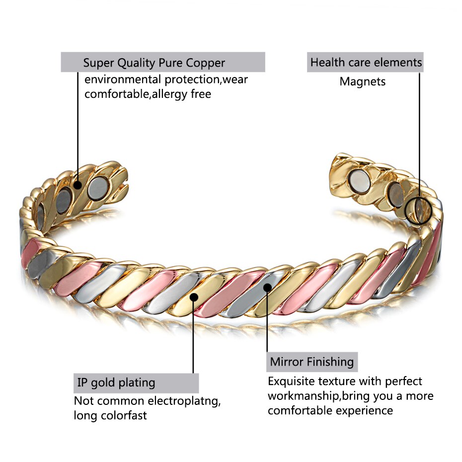 Tricolor Kupfermagnetmanschette Für Frauen