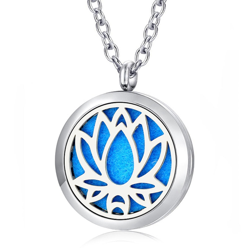 Lotus Design Ätherisches Öl Diffusor Parfümierte Medaillon  Medaillon  Halskette