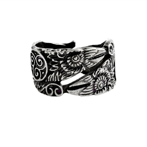 Gold  Und Silber  Doppelköpfe Ravens Odin Ring