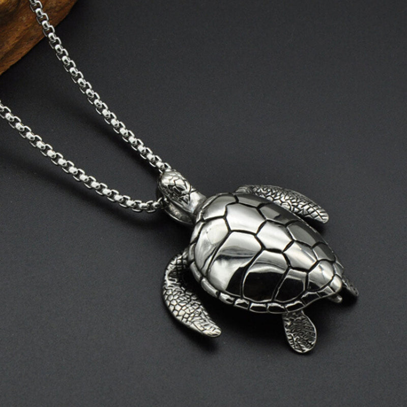 Titanium Meeresschildkröte Turtle Anhänger Halskette Männer Schmuck