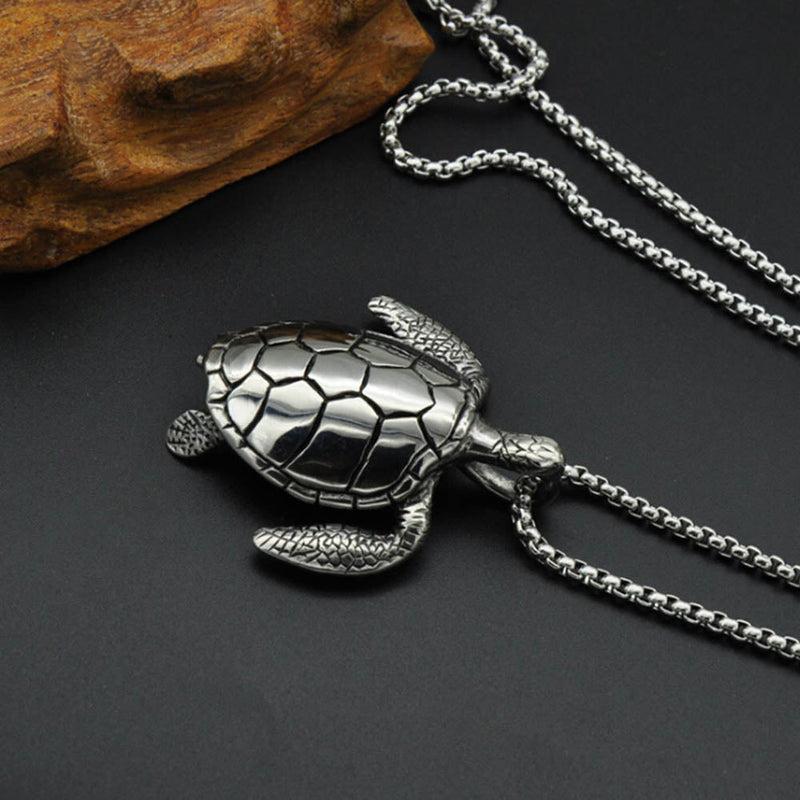 Titanium Meeresschildkröte Turtle Anhänger Halskette Männer Schmuck