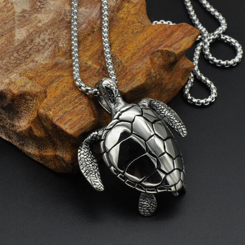 Titanium Meeresschildkröte Turtle Anhänger Halskette Männer Schmuck