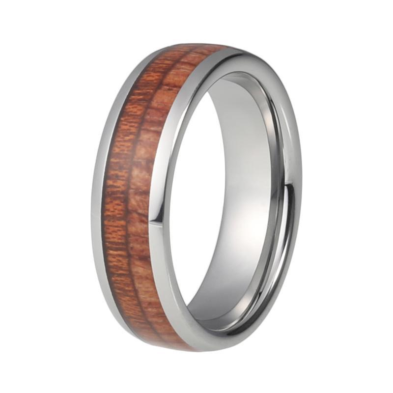 6 mm Kuppelform Holzeinlay Mit Silbernen Kanten Ring