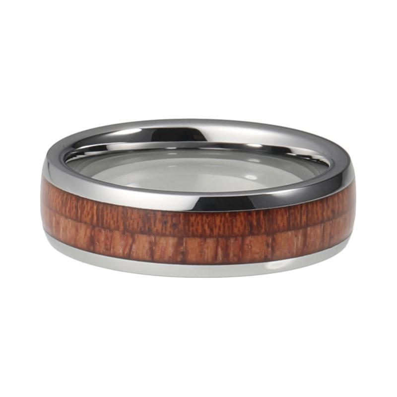 6 mm Kuppelform Holzeinlay Mit Silbernen Kanten Ring