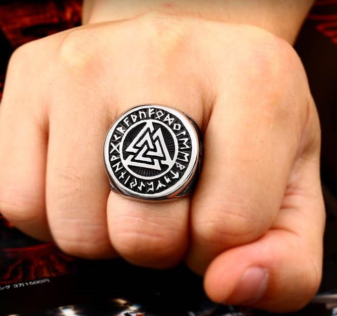 Vintage Edelstahl Valknussring