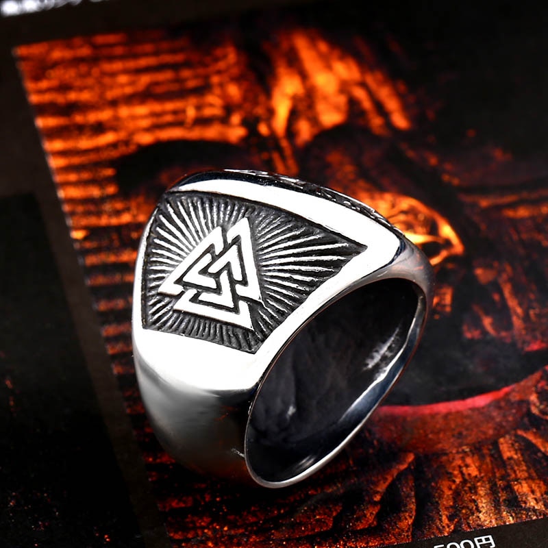 Vintage Edelstahl Valknussring