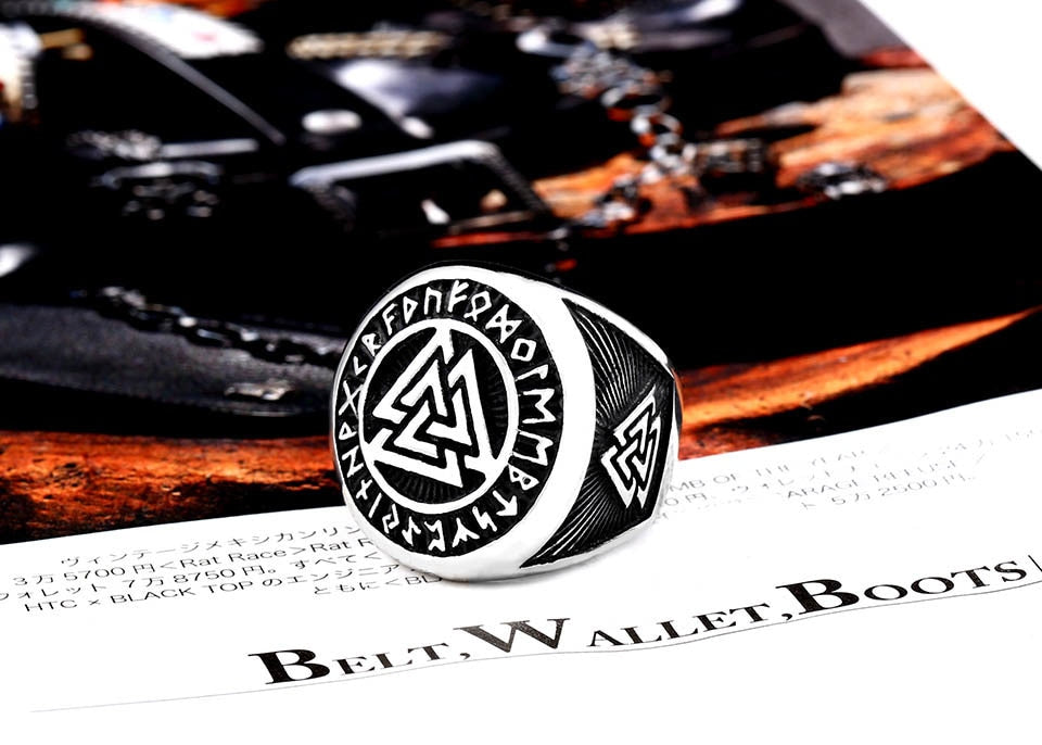 Vintage Edelstahl Valknussring