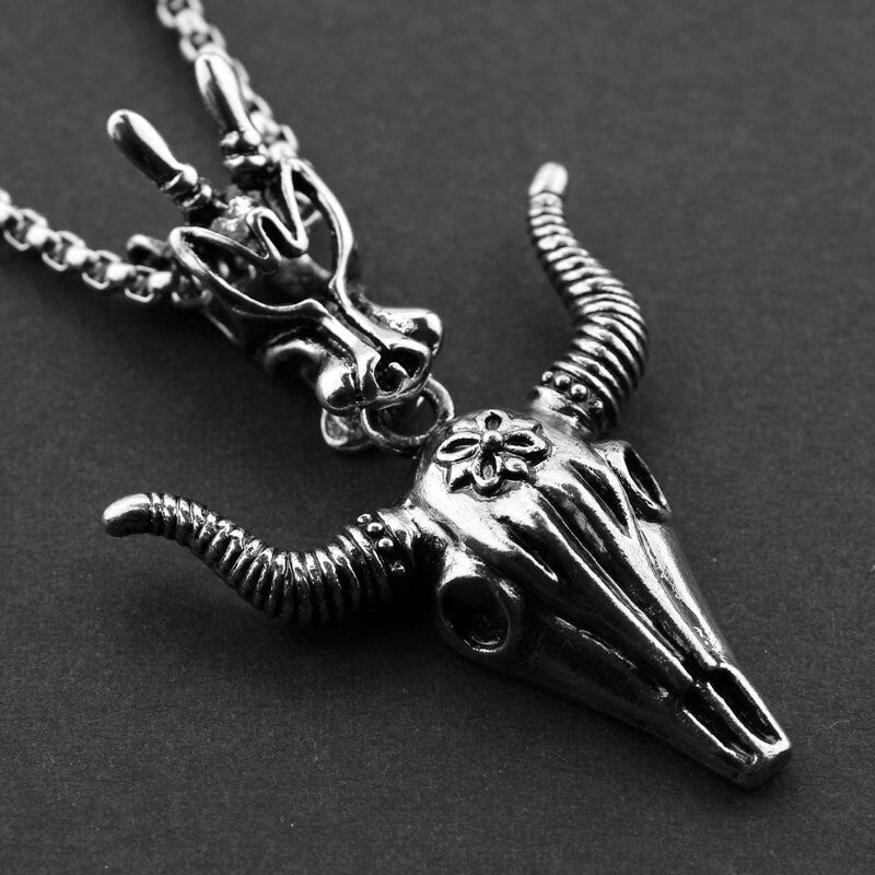 Vintage Heidnische Ziegenkopf  Anhängerkette Für Frauen
