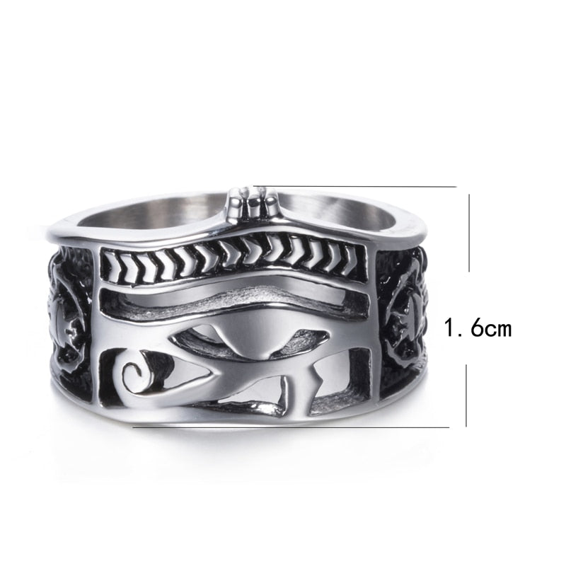 Ägyptisches Edelstahl Ägyptisches Auge Des Horus  Vintage  Ringmänners S Schmuck