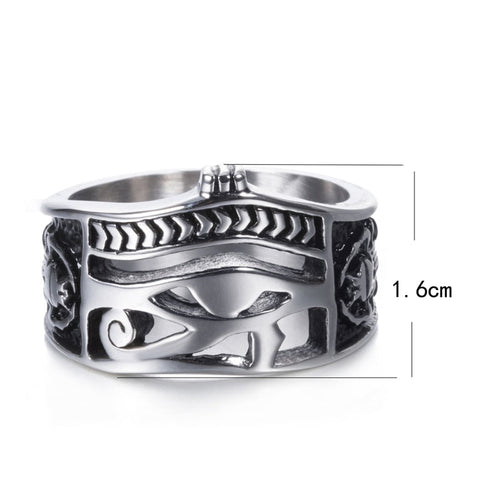Ägyptisches Edelstahl Ägyptisches Auge Des Horus  Vintage  Ringmänners S Schmuck