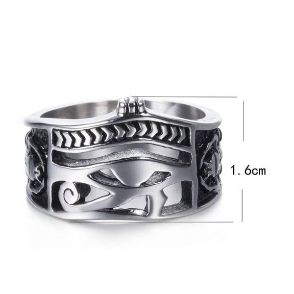 Ägyptisches Edelstahl Ägyptisches Auge Des Horus  Vintage  Ringmänners S Schmuck