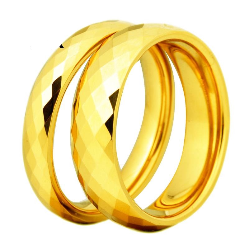 4mm 6mm Klassiker Goldener Schräg  Wolfram  Carbide  Ehering