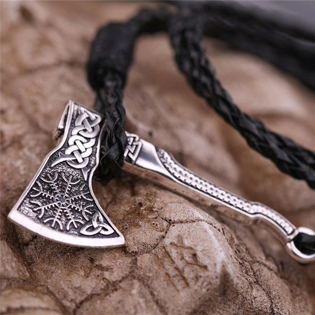 Vintage Multilayer Nordic Viking Axe Leder Armreif Armband