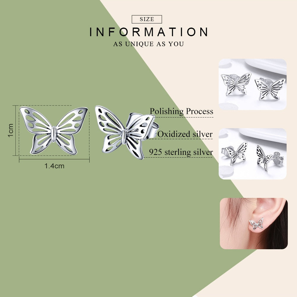 925 Sterling Silber Dreamy Butterfly Stud Ohrringe Für Frauen