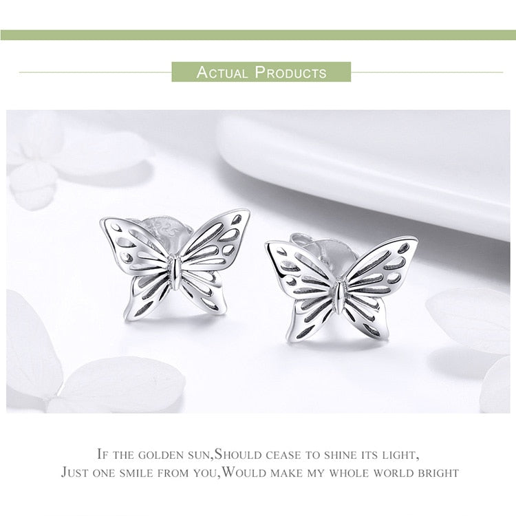 925 Sterling Silber Dreamy Butterfly Stud Ohrringe Für Frauen