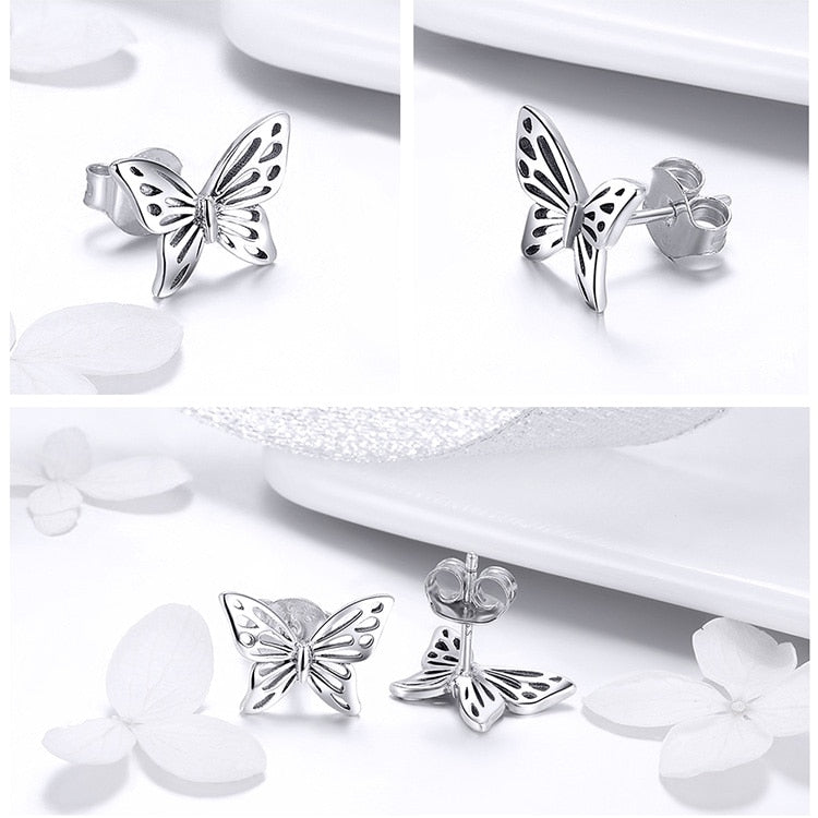 925 Sterling Silber Dreamy Butterfly Stud Ohrringe Für Frauen