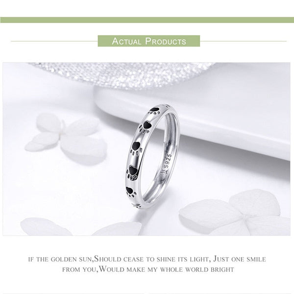 925 Sterling Silber Hundepfoten Drucke Ring Frauen Schmuck