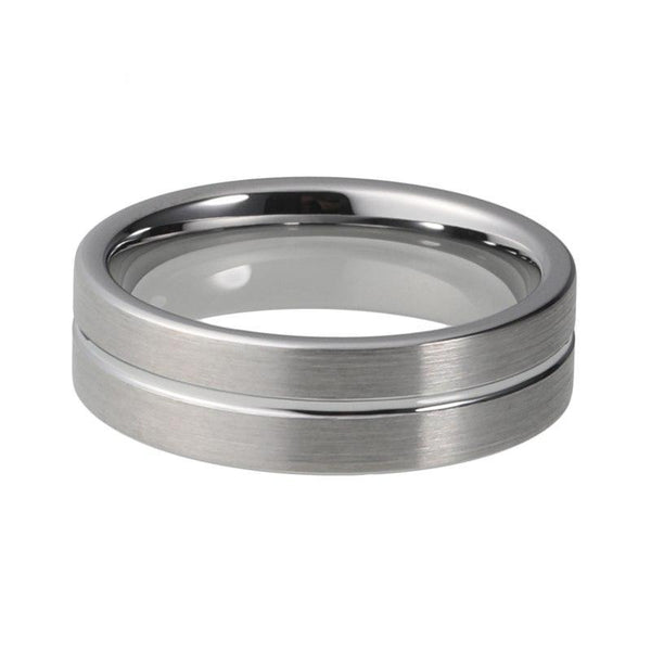 6 mm Silberne Gebürstete Matte Wolfram  Carbid  Ring Hochzeit Engagement Band