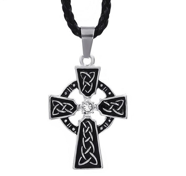 Herren Des Irischen Kreuzes Mit Keltischer Knoten Und Kubikzirkonia  Anhängerkette
